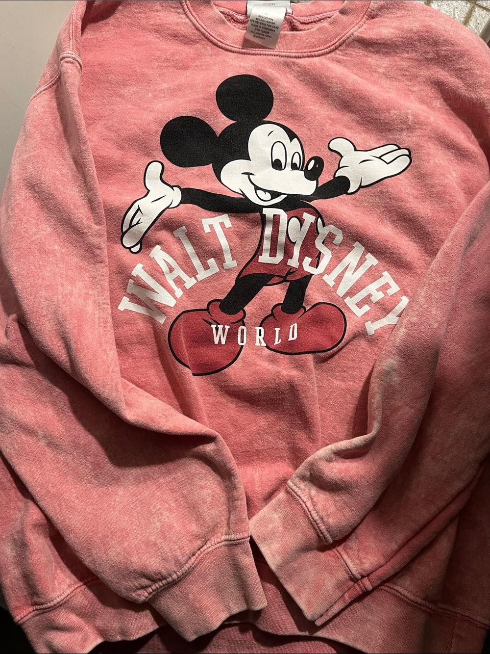Disney Pink Mickey Walt Disney World Crewneck Sweatshirt
